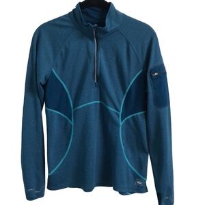 REI Active Pursuits Quarter Zip Top Teal Blue Size M